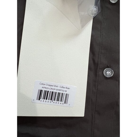 Adanola Cotton Cropped Shirt in Coffee Bean - Picture 3 of 4